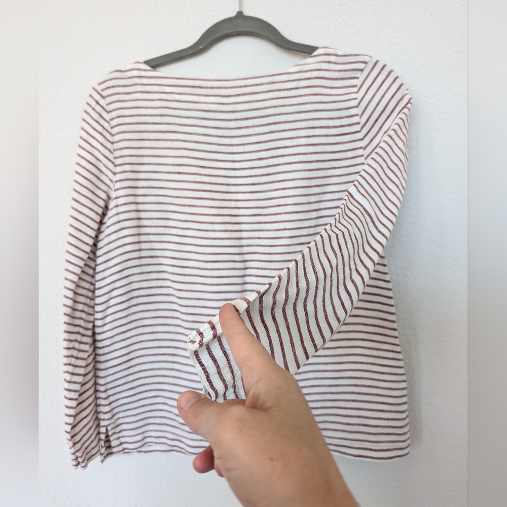 Artisan NY Long Sleeve Linen Striped Top - Picture 5 of 8